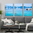 thumbnail image 3 of IDEA4WALL 3 Piece Framed Canvas Wall Art for Living Room, Bedroom Lake Tahoe Canvas Prints for Modern Home Decoration Ready to Hang, 3 of 4