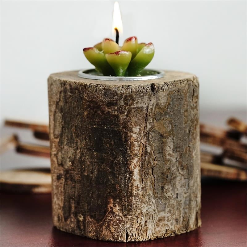 BalsaCircle Natural Wooden Tea Light Holder Rustic Wedding Party Centerpieces Decorations