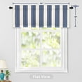 thumbnail image 3 of DriftAway Chris Vertical Striped Pattern Linen Textured Thermal Insulated Blackout Window Curtain Valance Rod Pocket Lined Single, 52" x 18" Plus 2" Header, Ivory Dark Blue, 3 of 7