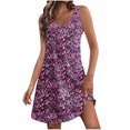 thumbnail image 1 of Vestidos de Verano con Cuello en V para Mujeres 2025 Casual con Bolsillos Boho Beach Camisetas Vestido Tanque Suelto, 1 of 9