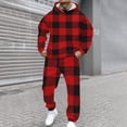 thumbnail image 5 of Hearthz Sweatsuits for Men 2 Piece Tracksuit Plaid Fleece Hoodie Baggy Jogger Sweatpants Set Winter Men's Sweatsuits, 5 of 6