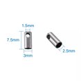 thumbnail image 2 of U8MO 20pcs 304 Stainless Steel Cord Ends Crimp Cord End Caps Craft 7.5x3mm Hole:1.5mm, 2 of 7
