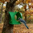 thumbnail image 2 of AZXY Hanging Bird Feeder with Large Open Port, Outdoor Wild Bird Seed Feeder for Garden Yard, Durable Weather-Resistant Easy Fill Clean Bird Feeding Station for Medium-Large Birds, Green, 2 of 5