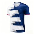 thumbnail image 5 of Boys Summer Outfit Ndbuld Children's Short Sleeve Top With Elastic Waist Shorts Sportswear And Soccer Set For Middle And Big Kids Navy M, 5 of 8