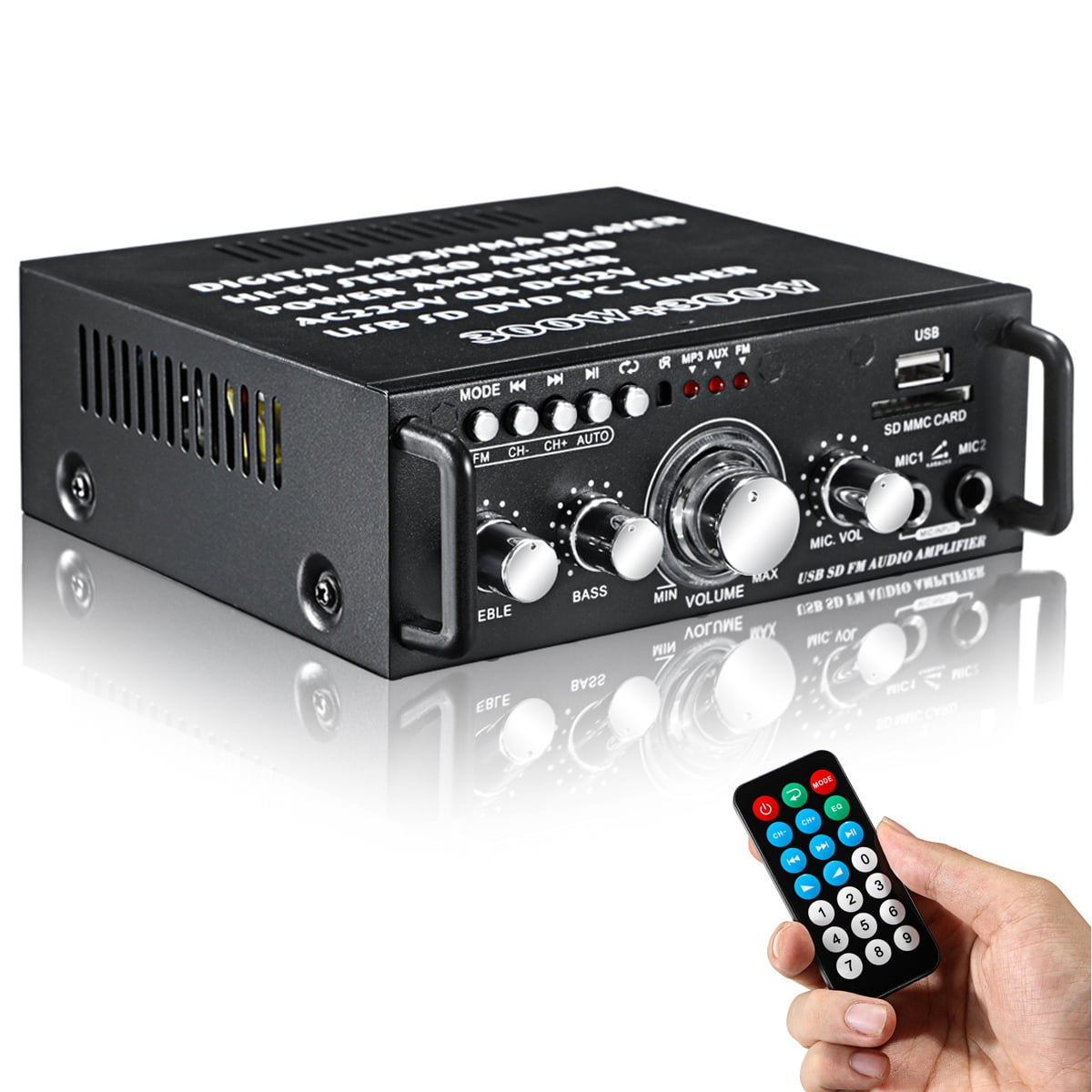 Digital HiFi Bluetooth Audio Stereo Verstärker Amp USB/FM/SD Home & Car Use 800W 