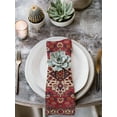 thumbnail image 2 of Country Boho Cloth Napkins Set of 6 Reusable Dinner Napkins, Farmhouse Ethnic Abstract Nation Aesthetic Cocktail Napkin Washable Table Napkins for Wedding/Holiday Party/Baby Shower 20"x20", 2 of 7