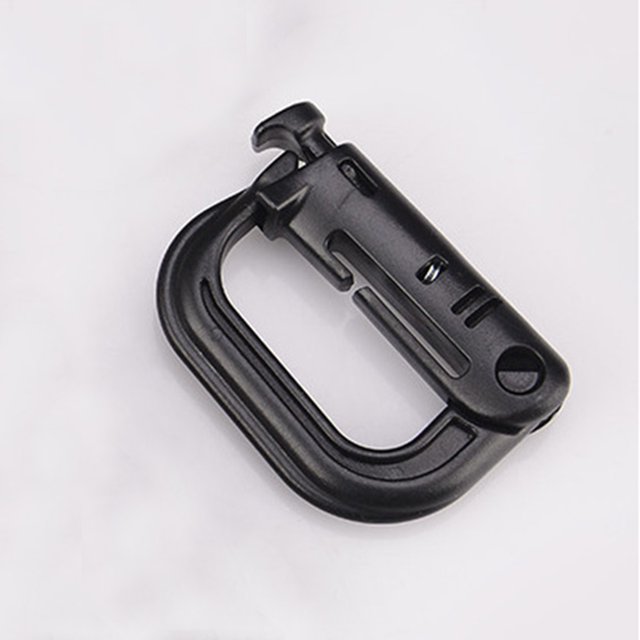Mosquetón para mochila en forma de D para exteriores, cierre colgante de acero y plástico (negro) Likrtyny Para estrenar