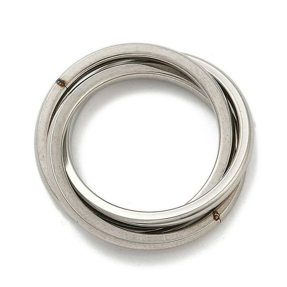 201 Stainless Steel Trinity Interlocking Ring Finger Rings Stainless Steel color Size 7(17.3mm)