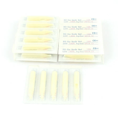 50Pcs Disposable Tattoo Tip Tube Nozzle 15R White for Round Liner/Shader