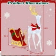 thumbnail image 3 of Costway Lighted Christmas Reindeer & Sleigh Set Light-up Xmas Decorations with 462 LED Lights, 3 of 10