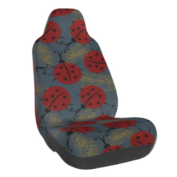 Fuzoiu Ladybug Print Elastic Car Seat Covers, Seat Cover Protector,Universal Fit Interior Covers for Most Cars,Washable Seat Cover Non Slip for SUV,Sedan,Van