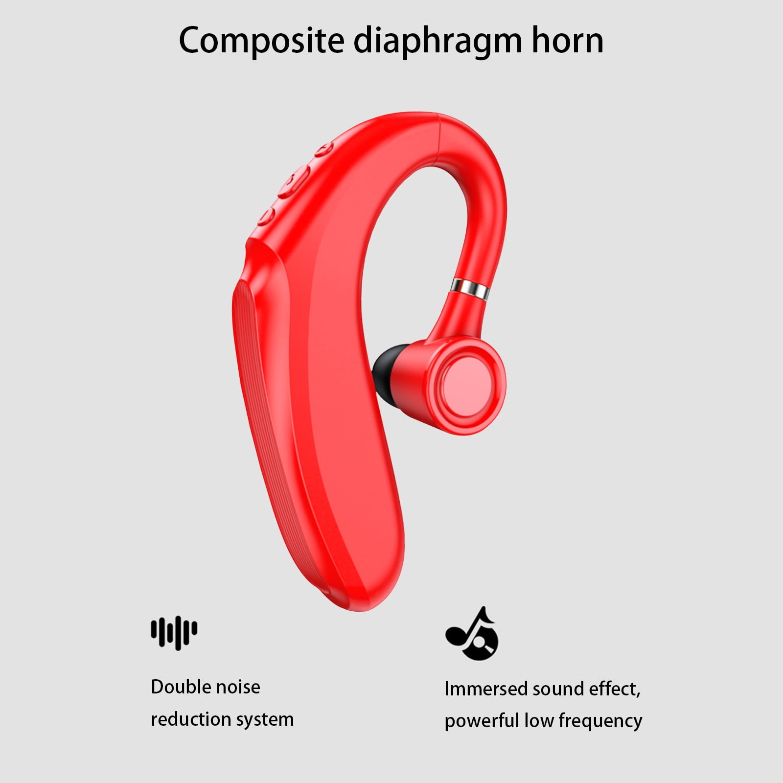 Weloille BLE 5.2 Bluetooth Headset Wireless Earpiece with Noise Cancelling Mic, Ultralight Comfortable for Business Office Driving Sport