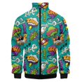 thumbnail image 5 of Chaqueta deportiva de talla grande 3D con diseño de grafiti de monstruo colorido para hombre, suéter con cuello alto y cremallera, chaqueta de béisbol para hombre, 5 of 5