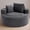 Dark Gray, variant on Leumius Oversized Round Chaise Lounge Sofa,Upholstered Lounge Chair with 2 Pillows and Cupholders,Boneless Sofa Couch with Memory Foam,Deep Seat Sleeper Chair for Living Room,No Assembly,White