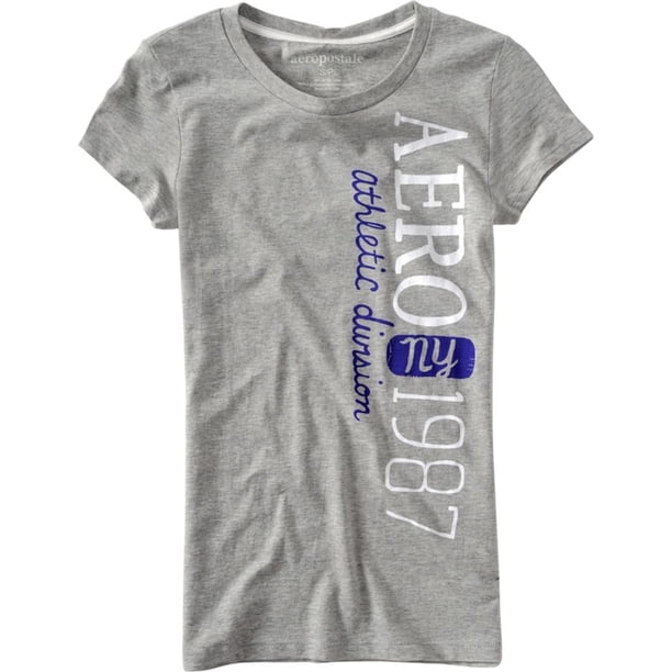Aeropostale Womens Aero Athletic Division #87 Graphic T-Shirt, Gris, X-Small