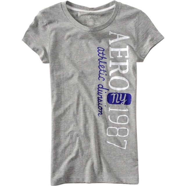 Aeropostale Womens Aero Athletic Division #87 Graphic T-Shirt, Gris, X-Small