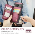 thumbnail image 6 of Feishell for Google Pixel 8 Case with Card Holder, Wallet Case for Women Men with RFID Blocking, Durable PU Leather Kickstand Magnetic Clasp Shockproof Phone Case,Winered, 6 of 9