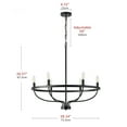thumbnail image 5 of 6-Light Industrial Chandelier, Modern Black Finish Ceiling Pendant Lighting for Living Room Kitchen Island Foyer, 5 of 7