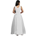 thumbnail image 3 of Vestido largo de dama de honor con cuello en V para mujer, vestido de baile de graduación, fiesta de noche, cóctel, vestidos largos divididos, 3 of 4