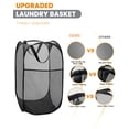thumbnail image 2 of Paquete de 2 cestas plegables de malla grande y resistente para la colada con bolsillo y asas de transporte, cesta plegable para la colada para dormitorio, baño, dormitorio, viajes, camping, 2 of 5