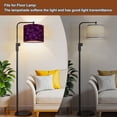 thumbnail image 6 of Lamp Shades Set of 2 Easy Assembly Purple Flower Abstract Purple Purple Flowers Gold Accents Drum Lampshades for Table Lamps Floor Lamps Pendant Light 13"x13"x10" Replacement Lamp Shade, 6 of 8