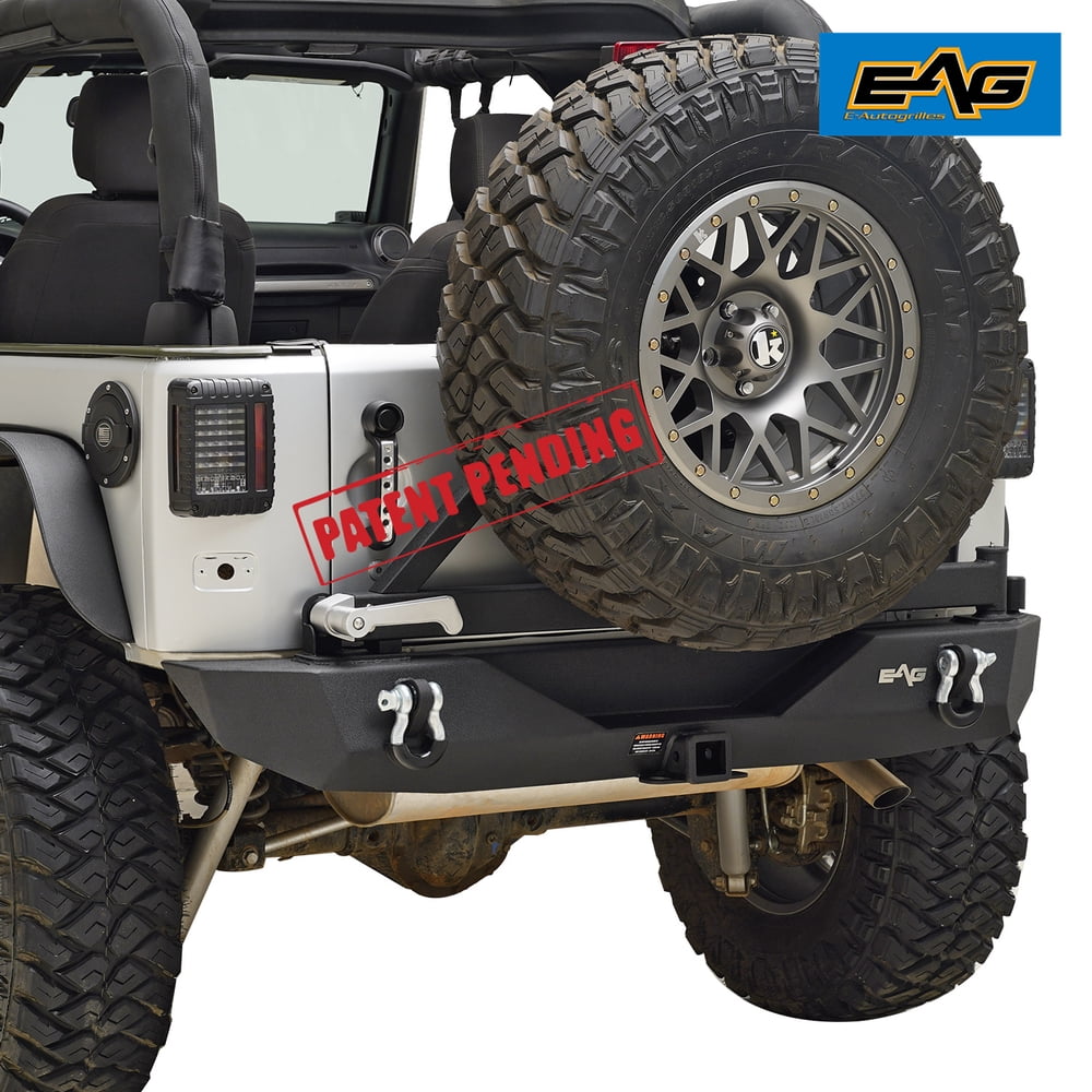 EAG Rear Bumper with Tire Carrier Fit for 0718 Jeep Wrangler JK