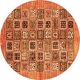 thumbnail image 1 of Ahgly Company Indoor Round Oriental Orange Modern Area Rugs, 6' Round, 1 of 4