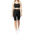thumbnail image 5 of Juniors Wide Band High Waist Active Workout Biker Running Shorts Leggings, 5 of 5