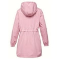 thumbnail image 5 of larppty Raincoats Women Rain Jacket Waterproof Lightweight With Hood Windbreaker Jacket Trench Coat (Pink, 5XL), 5 of 9
