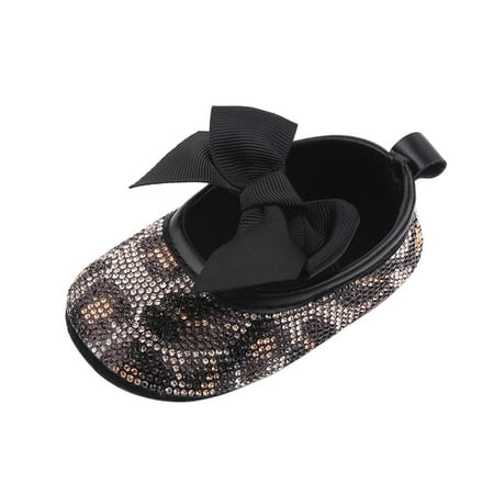 

Kids Bowknot Drill Point Shoe Soft First Walking Princess Shoe