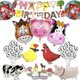 thumbnail image 1 of Decoración de cumpleaños de animales de granja Banner de cumpleaños de animales de granja Suministros para fiestas, 1 of 3