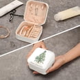 thumbnail image 7 of GZHJMY Travel Jewelry Box Christmas Xmas Tree PU Leather Jewelry case Small Portable Jewelry Organizer Box(White) for Necklace Bracelet Earrings Rings, 7 of 7