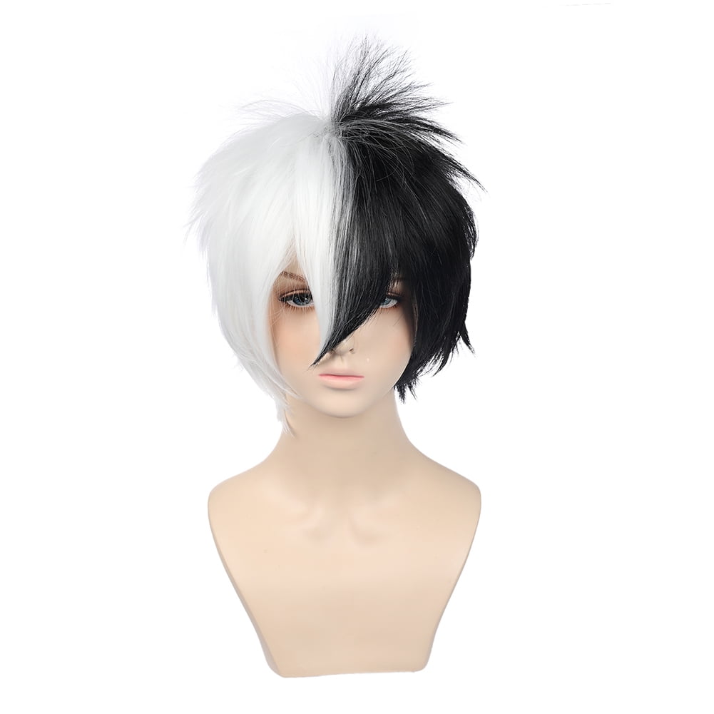 Suidie Men Fashion Black White Heat Resistant Short Wig Hairpiece Anime Cosplay Prop Walmart Com Suidie Men Fashion Black White Heat Resistant Short Wig Hairpiece Anime Cosplay Prop Walmart Com