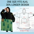 thumbnail image 4 of Oversized Wearable Blanket Hoodie,Green Bigfoot and Campfire Pattern Sherpa Blanket Hoodie with Super Pockets,Super Warm Fuzzy Pullover for Women & Men, 4 of 6