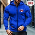 thumbnail image 7 of LpwkSSA Men's Sports Fitness Cargo Solid Color Multiple Pockets Sports Ditness Training Raglan Long Sleeved Hooded Casual Jacket Blue S, 7 of 7