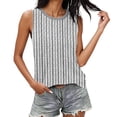 thumbnail image 2 of ClodeEU Women's Summer Print Crewneck Sleeveless Tank Top ,Solid Color Casual Fashion T Shirt Gray,Womens Plus M, 2 of 6