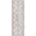 thumbnail image 2 of Hauteloom Maulawin Farmhouse Living Room Bedroom Southwestern Tribal Runner Rug - Soft Shaggy High Low Carpet - High Pile - Bohemian, Boho - Gray, Brown, Beige, Cream - 2'7" x 7'3", 2 of 19