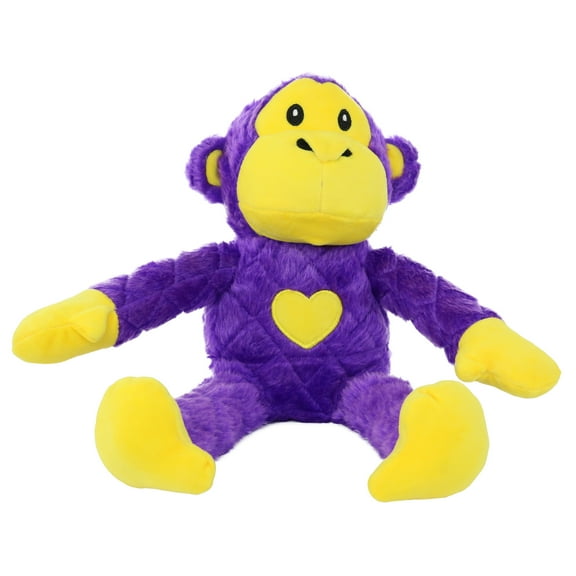 Mighty Safari Monkey Purple Durable Plush Squeaky Dog Toy
