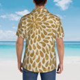 thumbnail image 4 of Balery Gold Drops Camisas hawaianas de manga corta para hombre, camisas playeras de corte holgado, camisas de vacaciones con botones,Small, 4 of 7