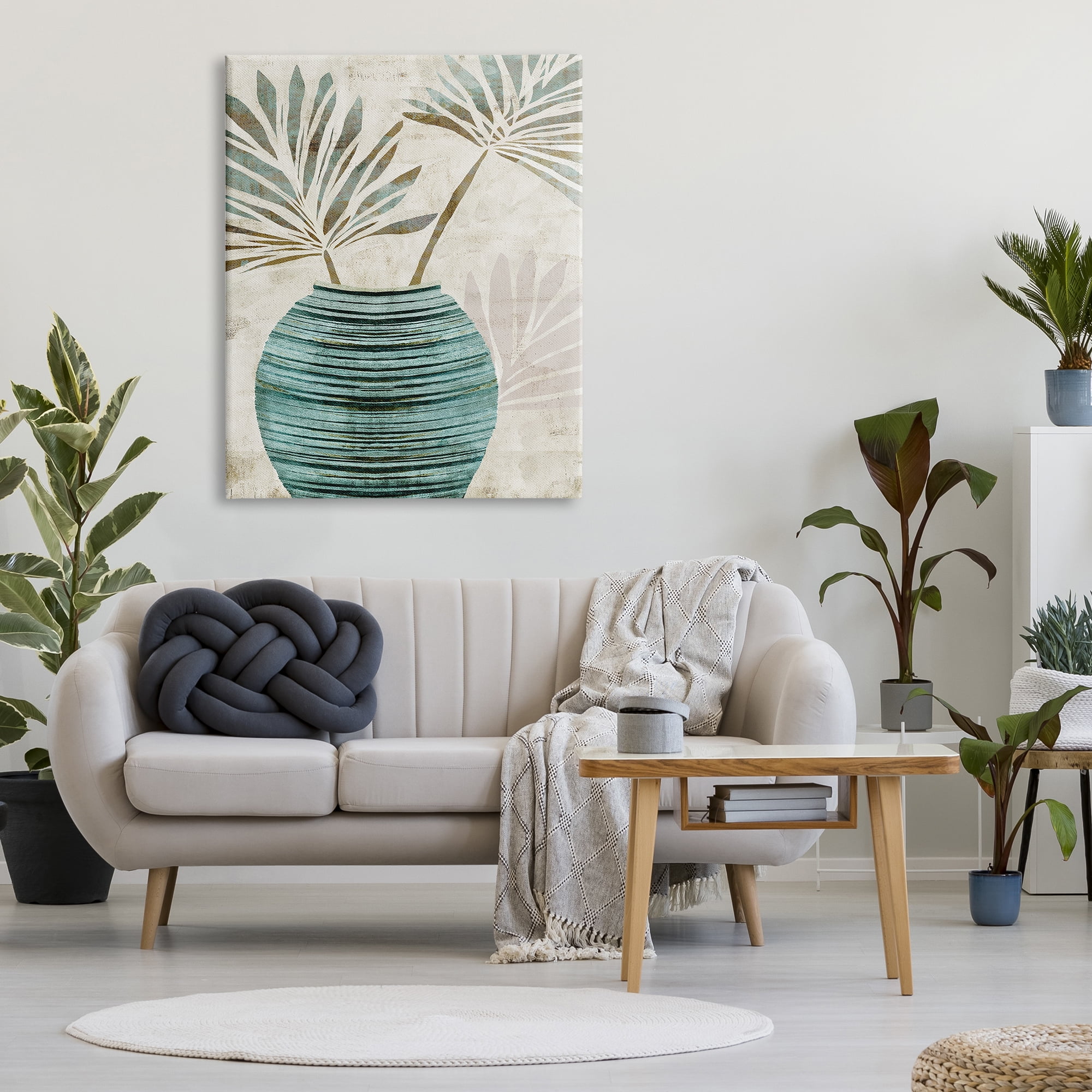 Stupell Industries Boho Plant Vase Botanical & Floral Painting Gallery Wrapped Canvas Art Print Wall Art, 36 x 48