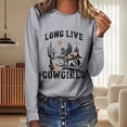 thumbnail image 1 of MHFRRA Camisetas de Manga Larga Estilo Western para Mujer, Camisetas Vintage de Música Country para Otoño, Sudaderas para Senderismo y Viajes, Camisetas Gris Claro, 1 of 3