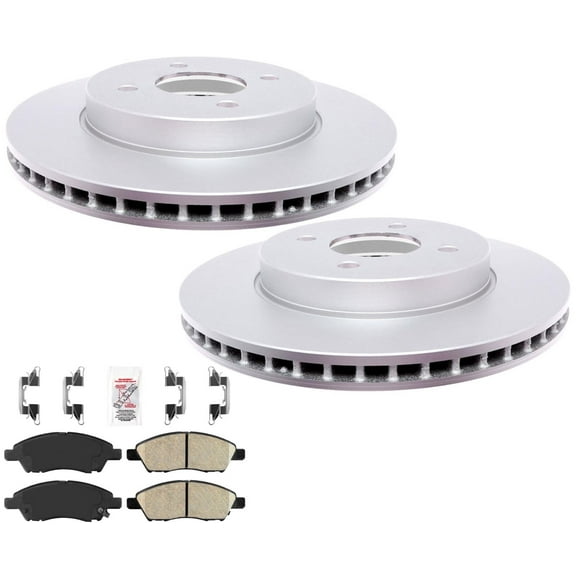 Front Coated Rotors & Ceramic Brake Pads For Nissan Versa 1.6L 2012-2019