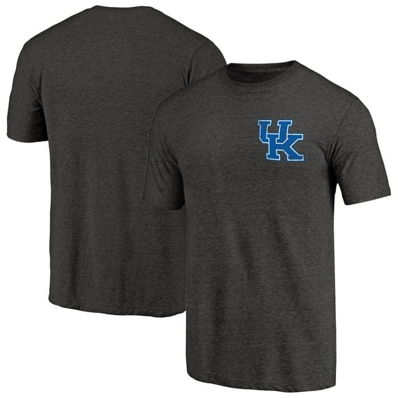 Men's Black Heather Kentucky Wildcats Left Chest Distressed Logo Tri-Blend T-Shirt
