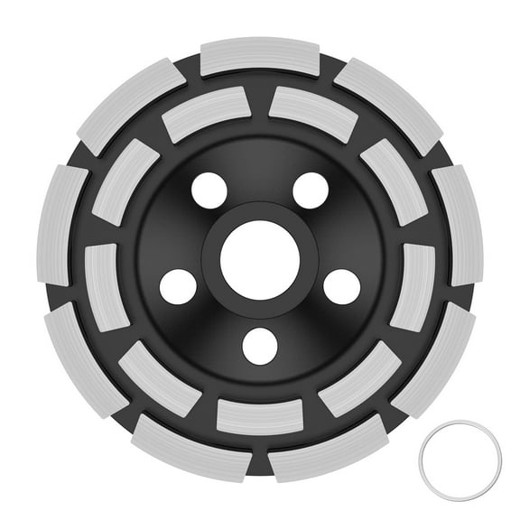 AEVXKHI 4 1/2 Inch Concrete Grinding Wheel, Double Row Diamond Cup Grinding Wheel, High Efficiency Concrete Polishing Cup for Granite Marble Concrete Masonry Stone