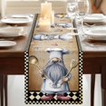 thumbnail image 3 of Table Runners 72 Inches Long Dress Scarves, Vintage Gnomes Farmhouse Kitchen Table Runner, Coffee Tablerunners, Black White Checkered Retro Art 14x72 Inch, 3 of 9