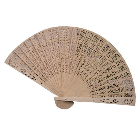 

〖CFXNMZGR〗Home Decor Paper Fans Set Wedding Hand Fragrant Party Carved Bamboo Folding Fan Chinese Wooden