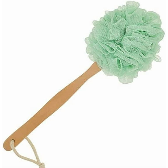 YMMIND Long Handle Back Scrubber 1 Pc,Loofah Body Brush for Shower,Soft Nylon Mesh Bath Scrubber,Sponge Shower Scrubber for Exfoliation,Exfoliating Skin Cleaning Brush (Green)