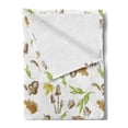 thumbnail image 2 of Watercolor Soft Flannel Fleece Blanket, Blurry Pastel Autumn Leaves Acorn Maple Mushrooms Fall Forest Tree, Cozy Plush for Indoor and Outdoor Use, 50" x 70", Green Pale Caramel Umber, by Ambesonne, 2 of 5