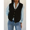 thumbnail image 2 of Gupgi Knit Tank Tops for Women Button Front V-Neck Basic Tops Casual Solid Color Sleeveless Sweater Vest, 2 of 6