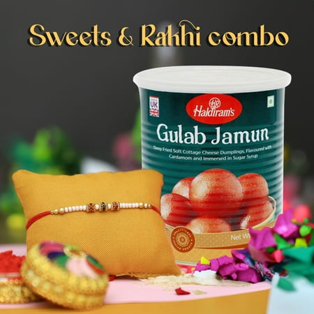 HALDIRAM'S Gulab Jamun with Rakhi Combo A9 | Rakhi for Brother with Sweet - 1 KG